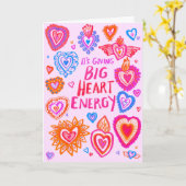 BIG HEART ENERGY Valentijn houdt van kleurrijke gr Kaart (Gele Bloem)