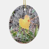 Big Heart Leaf met Red Dot gepersonaliseerde versi Keramisch Ornament (Rechts)