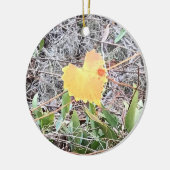 Big Heart Leaf met Red Dot gepersonaliseerde versi Keramisch Ornament (Links)