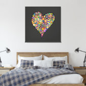 Big Heart Love throw pillow home decor valentines  Canvas Afdruk (Insitu (Slaapkamer))
