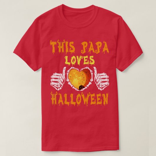 Big Heart Skeleton Bone Hands Deze Papa houdt van  T-shirt (Design voorkant)