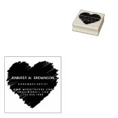 Big Heart Sketch Logo Rubberstempel (Gestempeld)