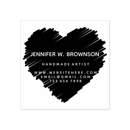 Big Heart Sketch Logo Rubberstempel (Afrduk)