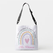 Big Heart Teacher Rainbow Back to School Crossbody Tas (Achterkant)