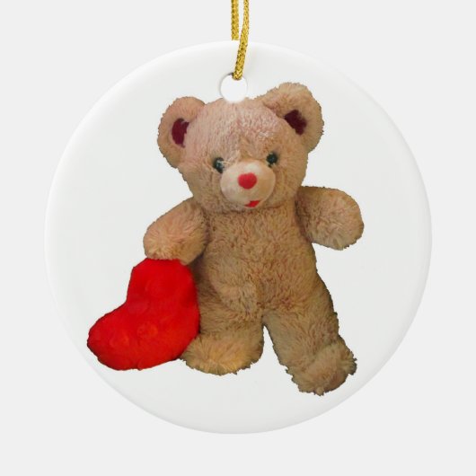 Big Heart Teddybeer Keramisch Ornament (Voorkant)