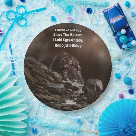 *Big Heart, Tiny Love: A Giant Hippo's Affection ( Papieren Bordje (Feest)