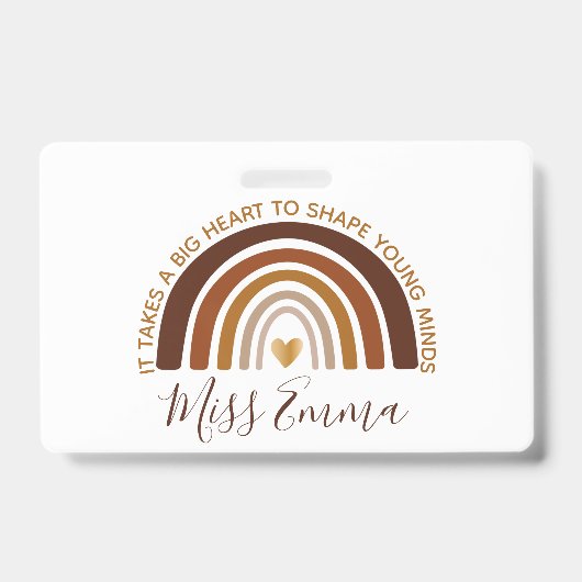 Big Heart tot Shape Young Minds Teacher Badge (Front)