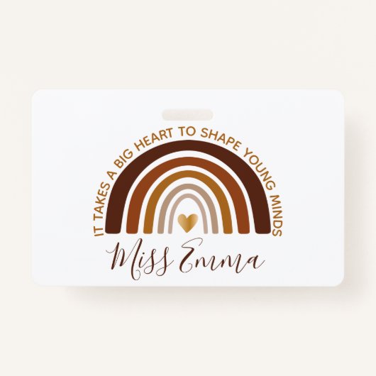 Big Heart tot Shape Young Minds Teacher Badge (Voorkant)
