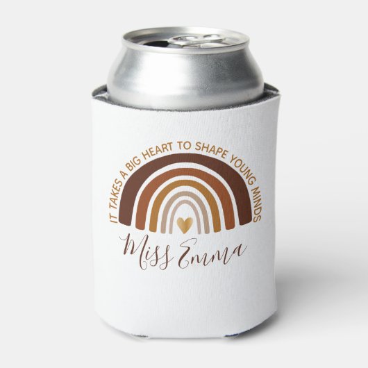 Big Heart tot Shape Young Minds Teacher Blikjeskoeler (Blikje Voorkant)