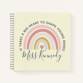 Big Heart tot Shape Young Minds Teacher Blush Pink Notitieboek