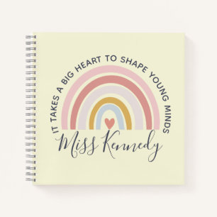 Big Heart tot Shape Young Minds Teacher Blush Pink Notitieboek