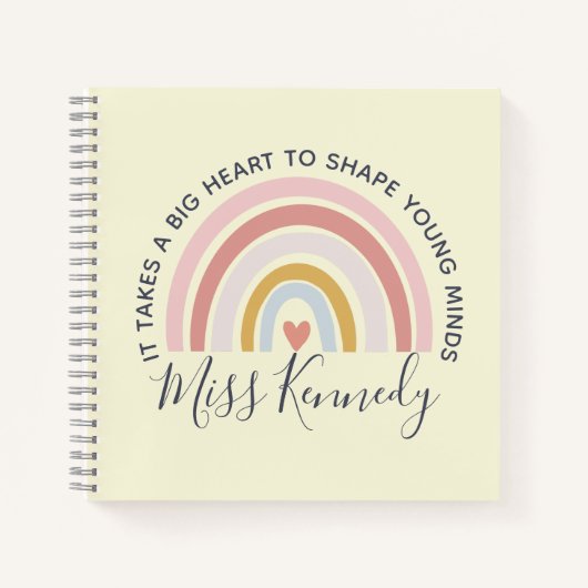 Big Heart tot Shape Young Minds Teacher Blush Pink Notitieboek (Voorkant)