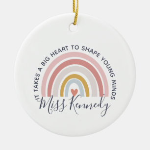 Big Heart tot Shape Young Minds Teacher Keramisch Ornament