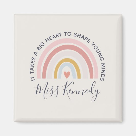 Big Heart tot Shape Young Minds Teacher Magneet (Voorkant)