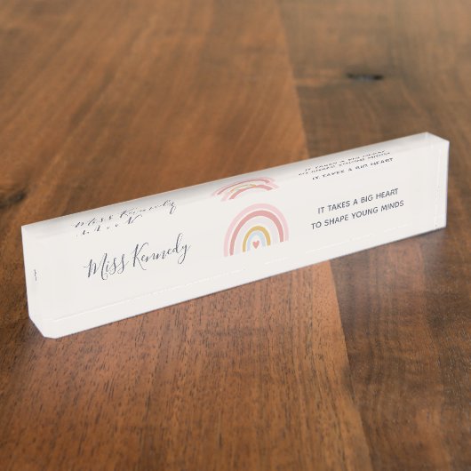 Big Heart tot Shape Young Minds Teacher Naambordje (Zijkant)