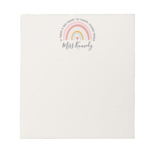 Big Heart tot Shape Young Minds Teacher Notitieblok