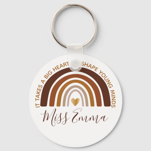 Big Heart tot Shape Young Minds Teacher Sleutelhanger (Voorkant)