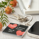 Big Hearts Couples Names/Wedding Date Sleutelhanger<br><div class="desc">Big hearts. Couples' names/wedding date.</div>