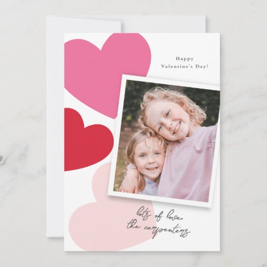 Big Hearts Foto Valentijns Feestdagenkaart (Voorkant)