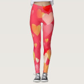 Big Hearts Print! JONGE PANTS Complimenteren Leggi Leggings (Voorkant)