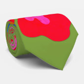 Big Hibiscus illustreerde Tropische Groene Stropda Stropdas (Opgerold)