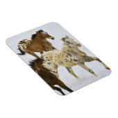 Big Horn Mountains, paarden die in de sneeuw lopen Magneet (Rechterzijde)