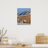 Big Horn Mountains, Paarden rennen Poster (Keuken)