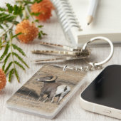 Big Horn Ram Acrylische Sleutelhanger (Voorkant Rechts)