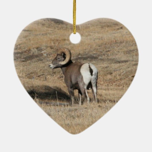 Big Horn Ram Keramisch Ornament (Achterkant)