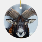 Big Horn Ram Sheep - Mouflon Keramisch Ornament (Achterkant)