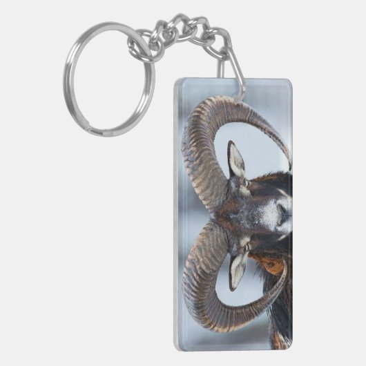 Big Horn Ram Sheep - Mouflon Sleutelhanger (Voorkant Links)