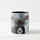 Big Horn Ram Sheep - Mouflon Tweekleurige Koffiemok (Center)