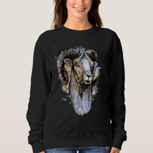 Big Horn Sheep Ram Head Horn Artistic Animal Hunte Trui