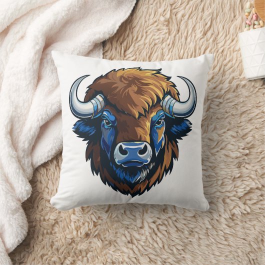 big horned bison kussen (Deken)