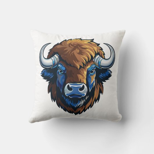 big horned bison kussen (Achterkant)
