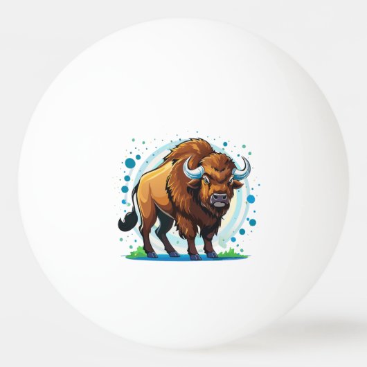 big horned bison pingpongbal (Achterkant)