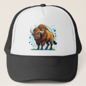 big horned bison trucker pet (Voorkant)