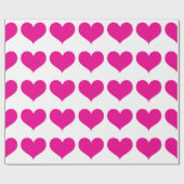 Big Hot-roze Heart Patroon Cadeaupapier (Vlak)