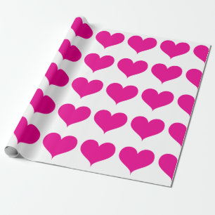 Big Hot-roze Heart Patroon Cadeaupapier