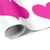 Big Hot-roze Heart Patroon Cadeaupapier (Rol Hoek)