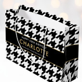 Big Houndstooth Verjaardag Elke Leeftijd 50e Wit Groot Cadeauzakje