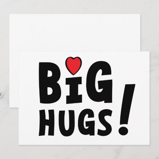 Big hug. Beterschapskaart of voor Valentijnsdag (Voorkant / Achterkant)