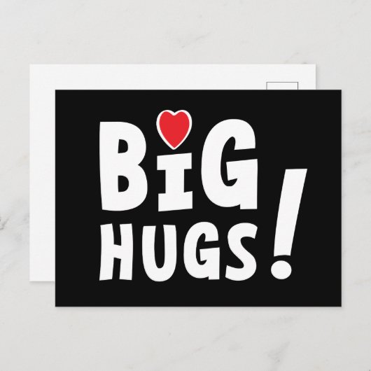 Big hug. Beterschapskaart of voor Valentijnsdag Briefkaart (Voorkant / Achterkant)