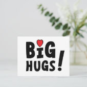 Big hug. Beterschapskaart of voor Valentijnsdag Briefkaart (Staand voorkant)
