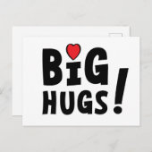 Big hug. Beterschapskaart of voor Valentijnsdag Briefkaart (Voorkant / Achterkant)