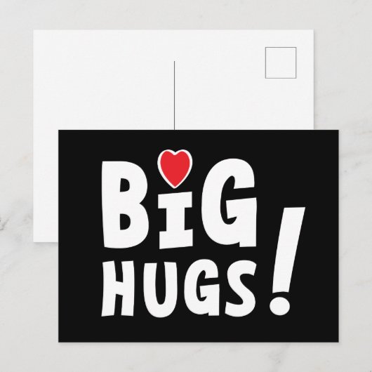 Big hug. Beterschapskaart of voor Valentijnsdag Feestdagenkaart (Voorkant / Achterkant)