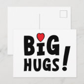 Big hug. Beterschapskaart of voor Valentijnsdag Feestdagenkaart (Voorkant / Achterkant)