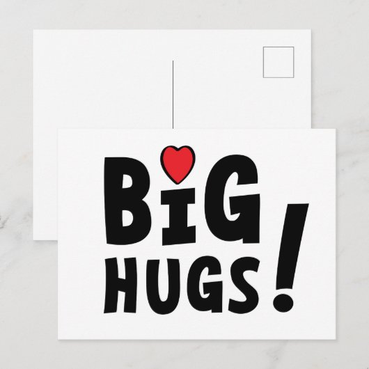 Big hug. Beterschapskaart of voor Valentijnsdag Feestdagenkaart (Voorkant / Achterkant)