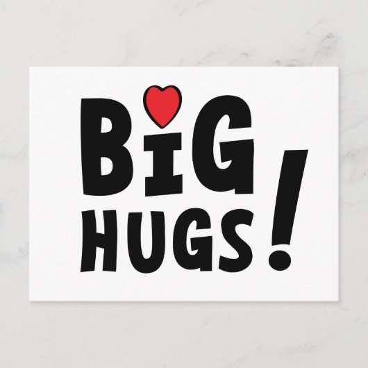 Big hug. Beterschapskaart of voor Valentijnsdag Feestdagenkaart (Voorkant)