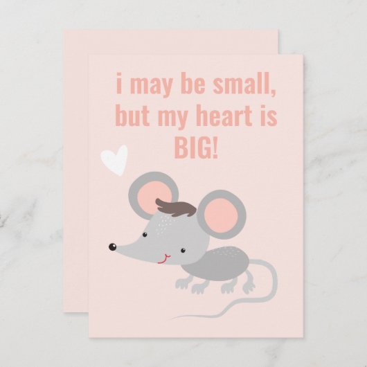 Big Hug! Cute Gray Mouse Kinderen van 10 dagen Briefkaart (Voorkant / Achterkant)